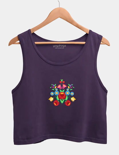 Multi Mushal Crop Tank Top