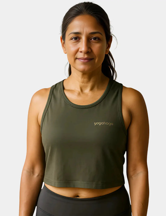 Olive Muse Premium Crop Tank Top