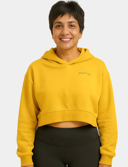 Saffron Haze Premium Crop Hoodie