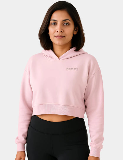 Frosted Rose Premium Crop Hoodie