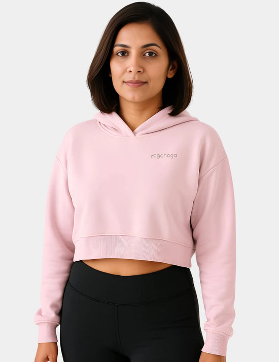 Frosted Rose Premium Crop Hoodie
